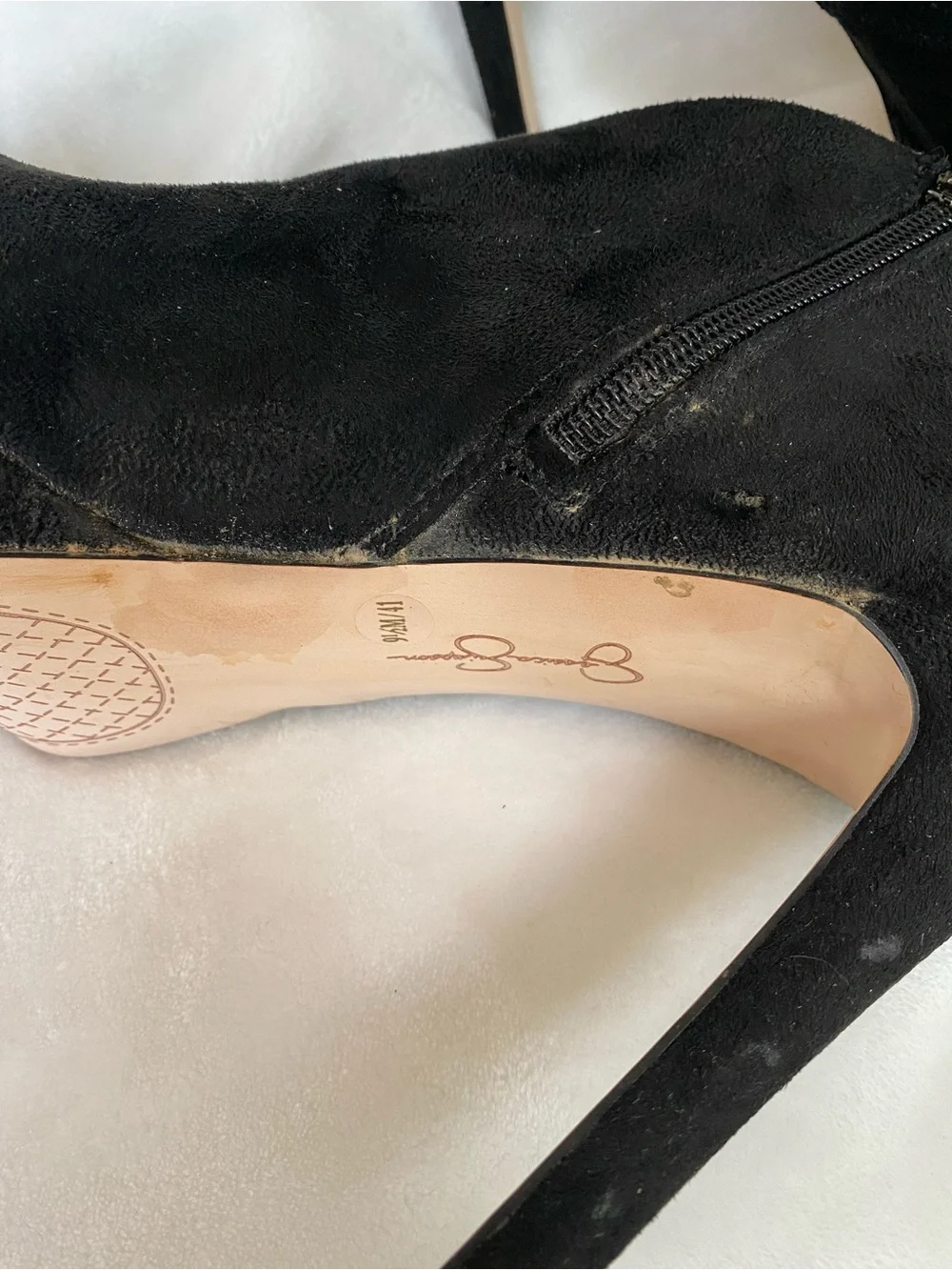 Jessica Simpson Black Suede Platform  Ankle Booties